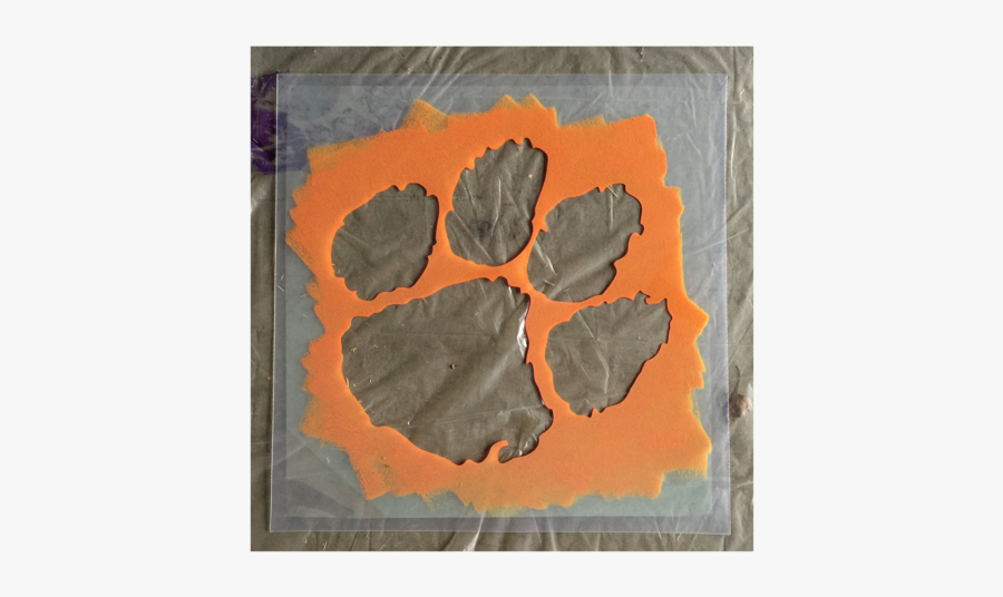 Clemson Paw Logo Stencil, Transparent Clipart