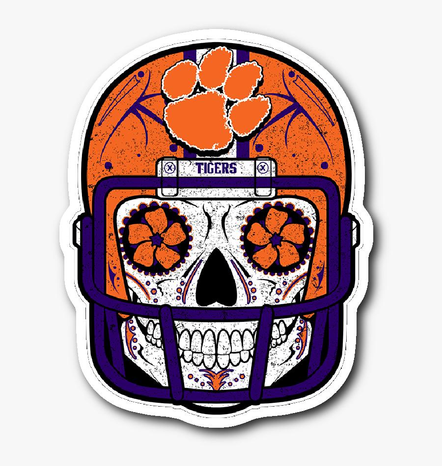 Custom Clemson Sugar Skull Sticker"
 Class= - Michigan Sugar Skull, Transparent Clipart
