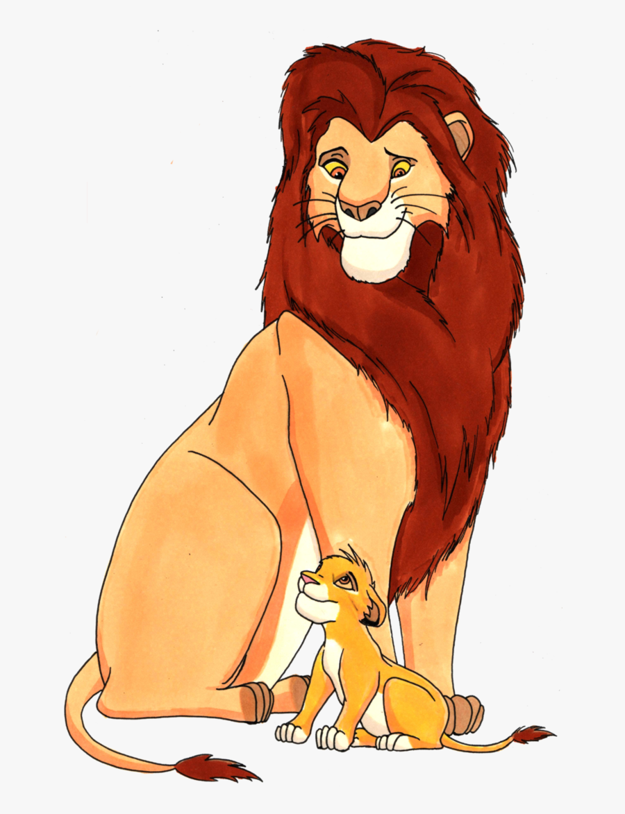 Mufasa Clipart Simba - Drawing Of Simba And Mufasa, Transparent Clipart