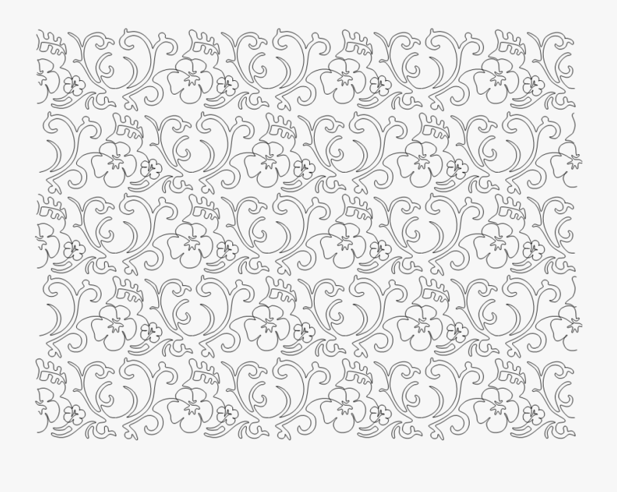 Pansy Swirl Repeat With 50% Offset, Quilting Design - Line Art, Transparent Clipart