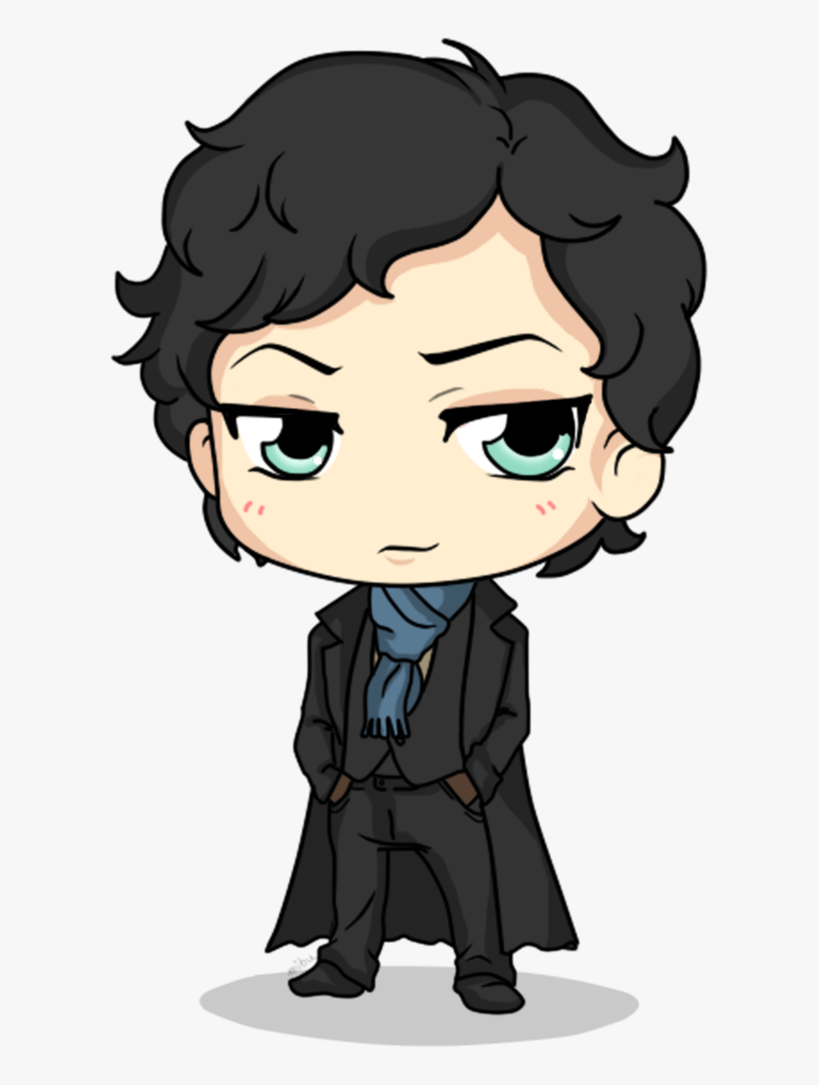 Clipart Black And White Library By Mibu No Ookami - Sherlock Holmes Chibi Png, Transparent Clipart