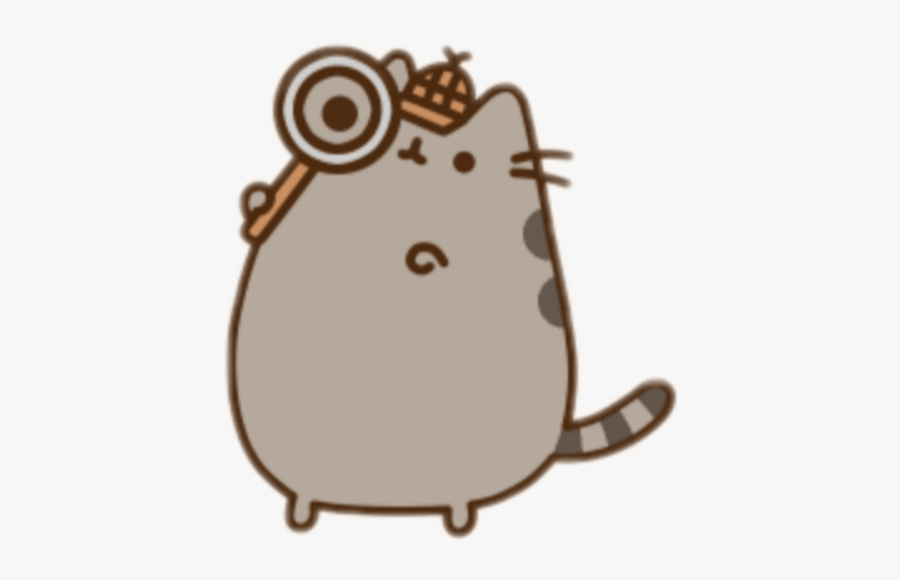 #sherlockholmes #pusheen #cat #cute #magnifier #detective - Pusheen Detective, Transparent Clipart