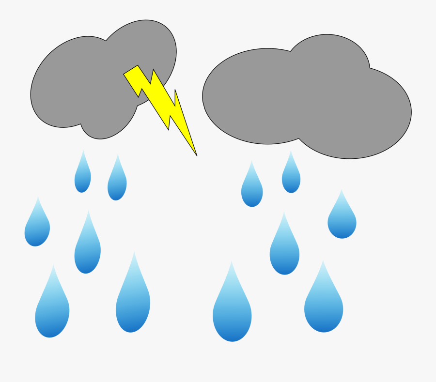 Clipart Of Cloud, Showers And Thunder , Transparent, Transparent Clipart