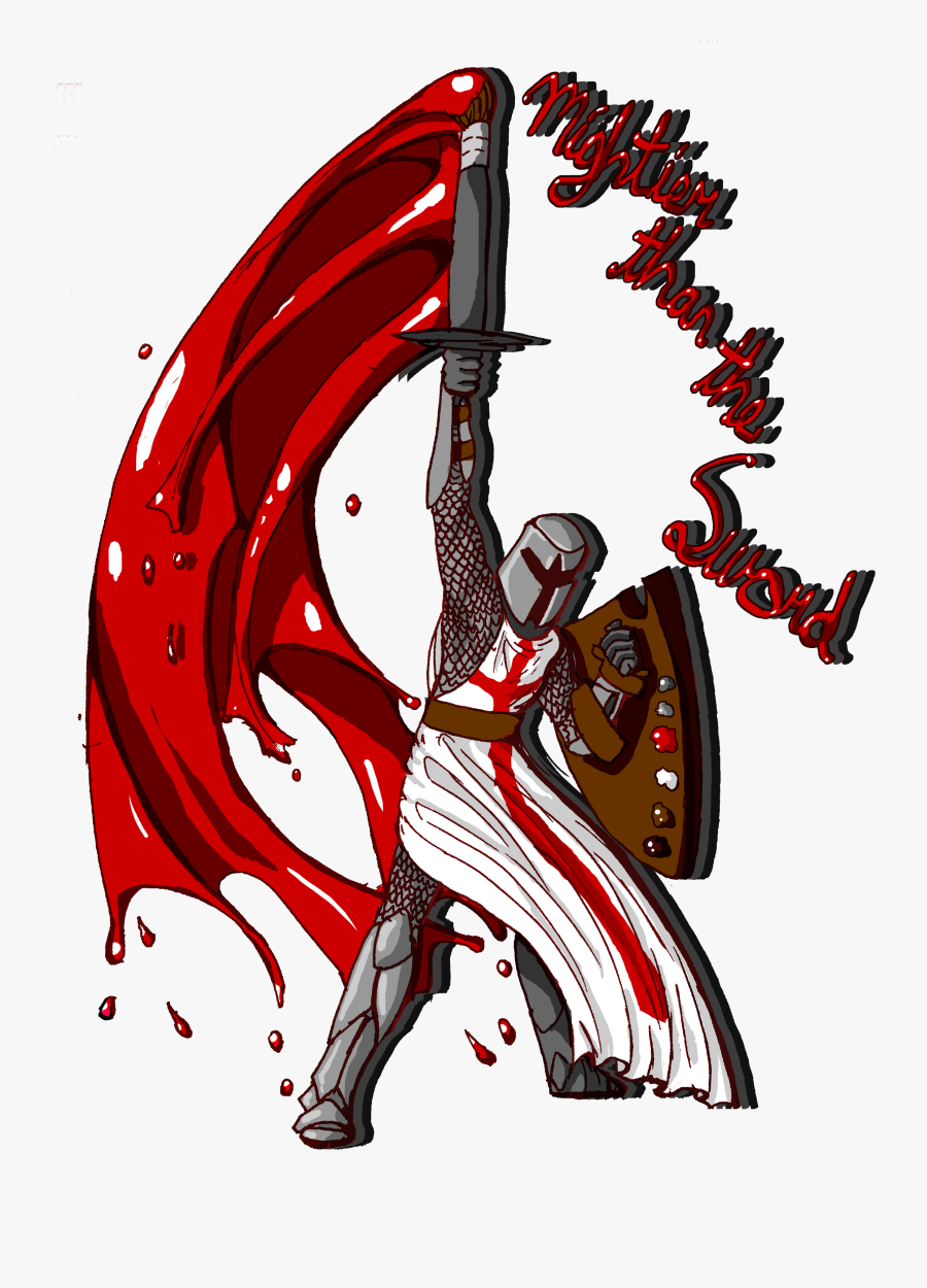 The Paint Is Mightier Than The Sword - Illustration, Transparent Clipart