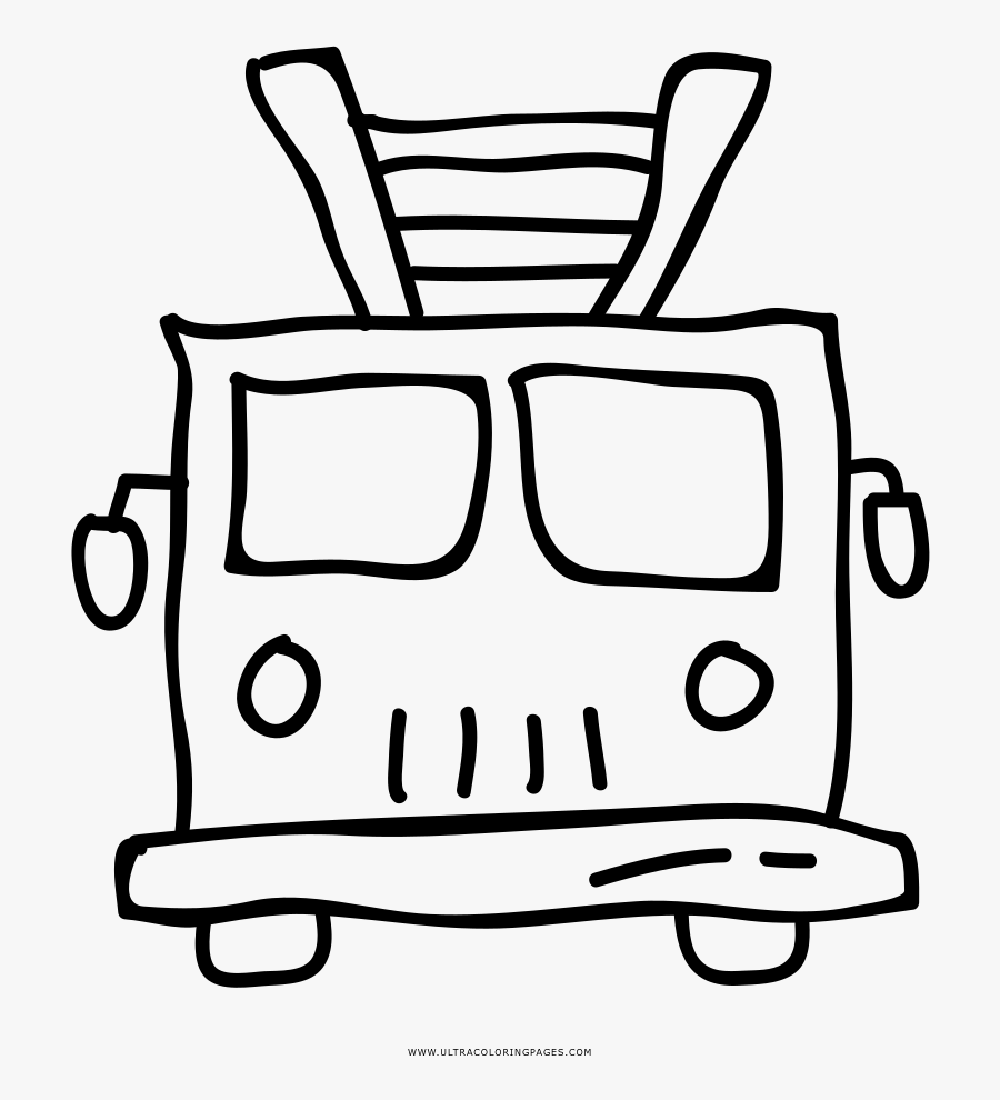 Fire Truck Coloring Page - Illustration, Transparent Clipart