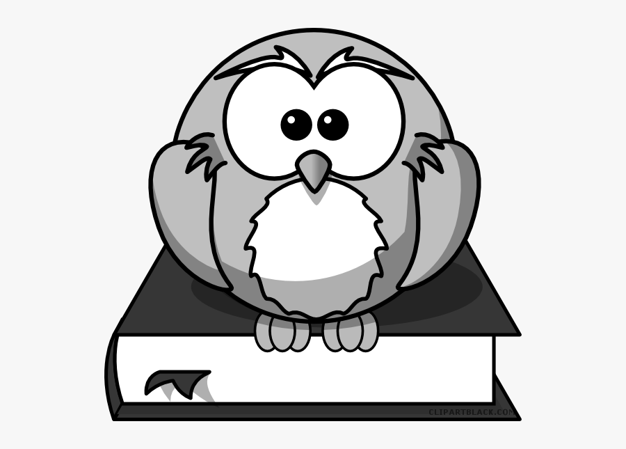 Owl On A Book Animal Free Black White Clipart Images - Wisdom Clip Art, Transparent Clipart