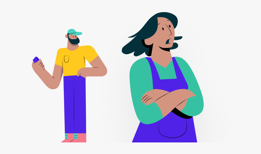 Disconnected Man And Woman - Illustration, Transparent Clipart