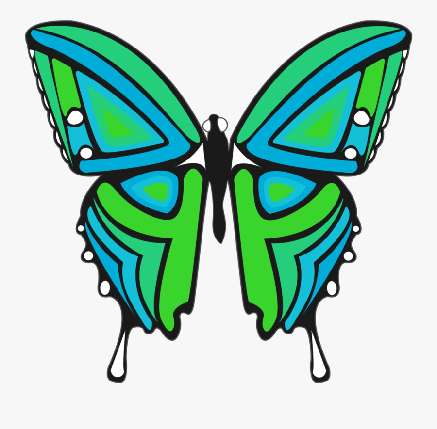 Transparent Moth Blue Green - Papilio Machaon, Transparent Clipart