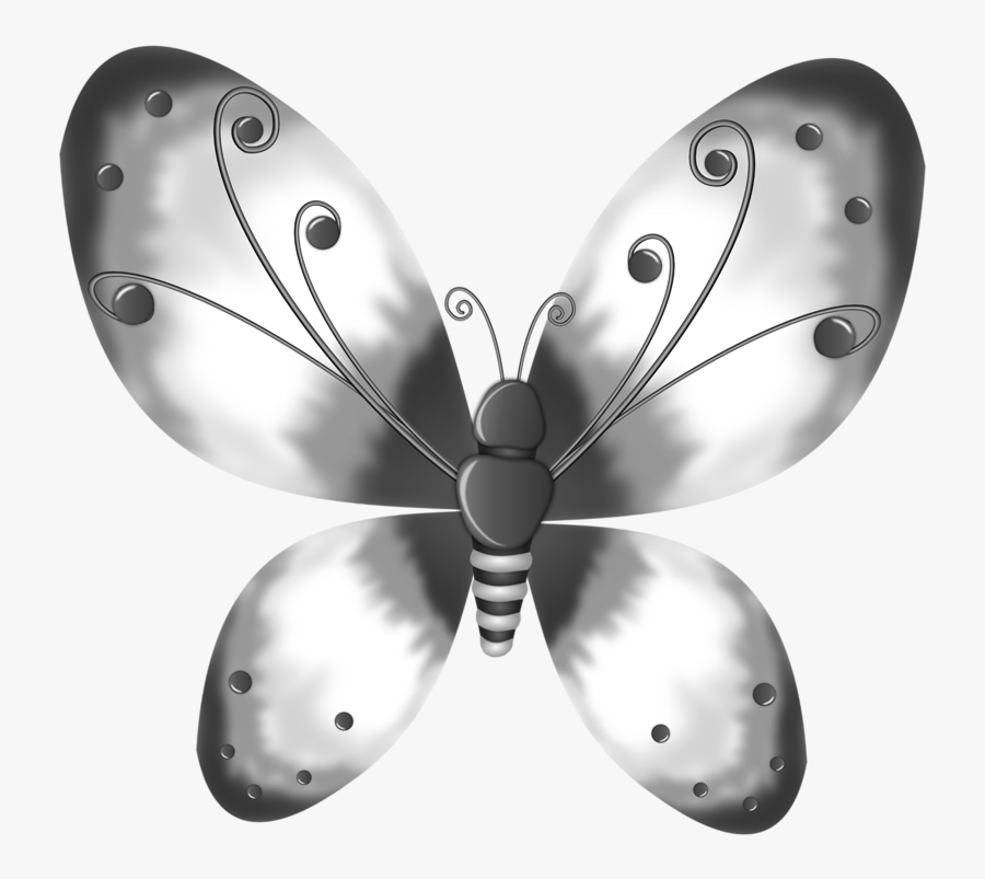 Black And Silver Butterfly Clipart, Transparent Clipart
