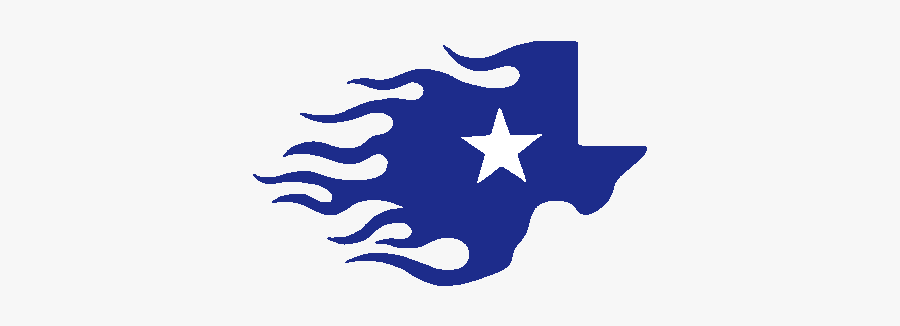 Blue Texas Star Flame Reverse 4 X 2 1/2 - Emblem, Transparent Clipart
