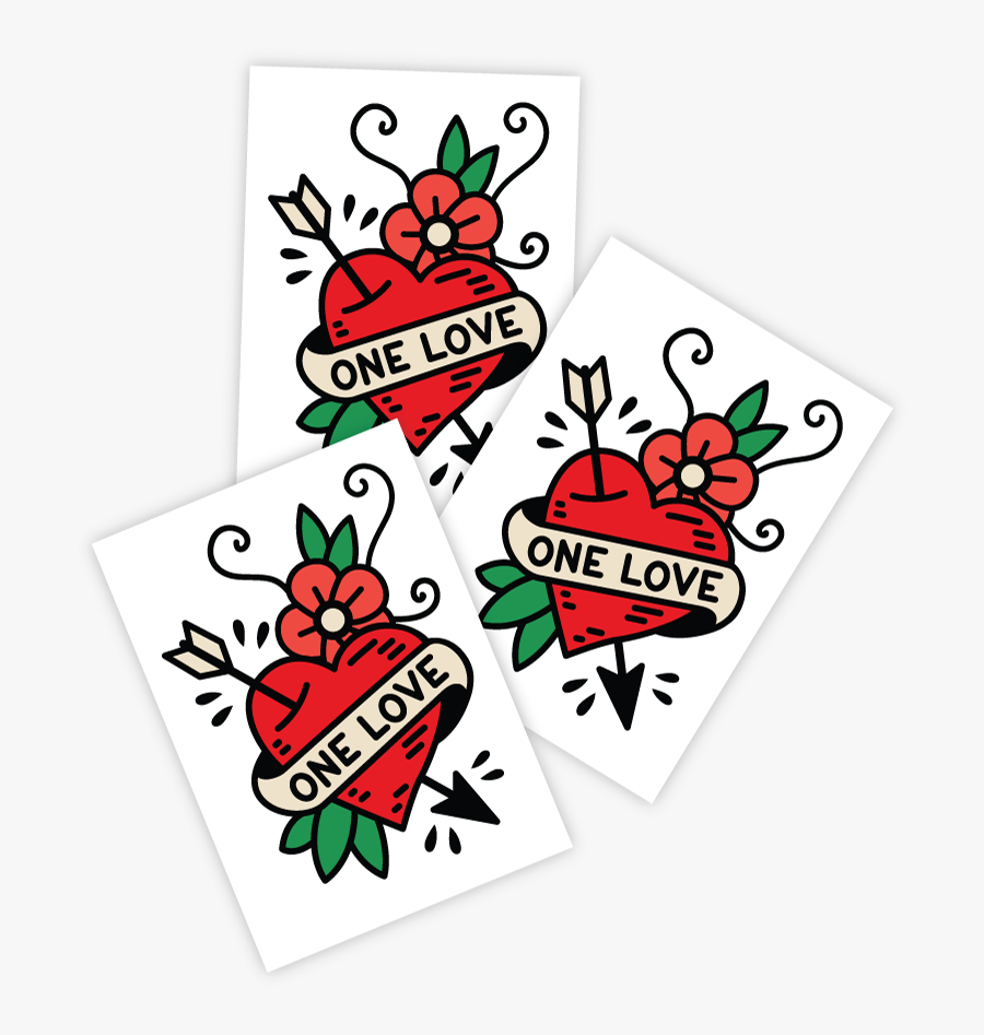 High Quality Temporary Tattoos With Heart With Arrow - Tattoo, Transparent Clipart