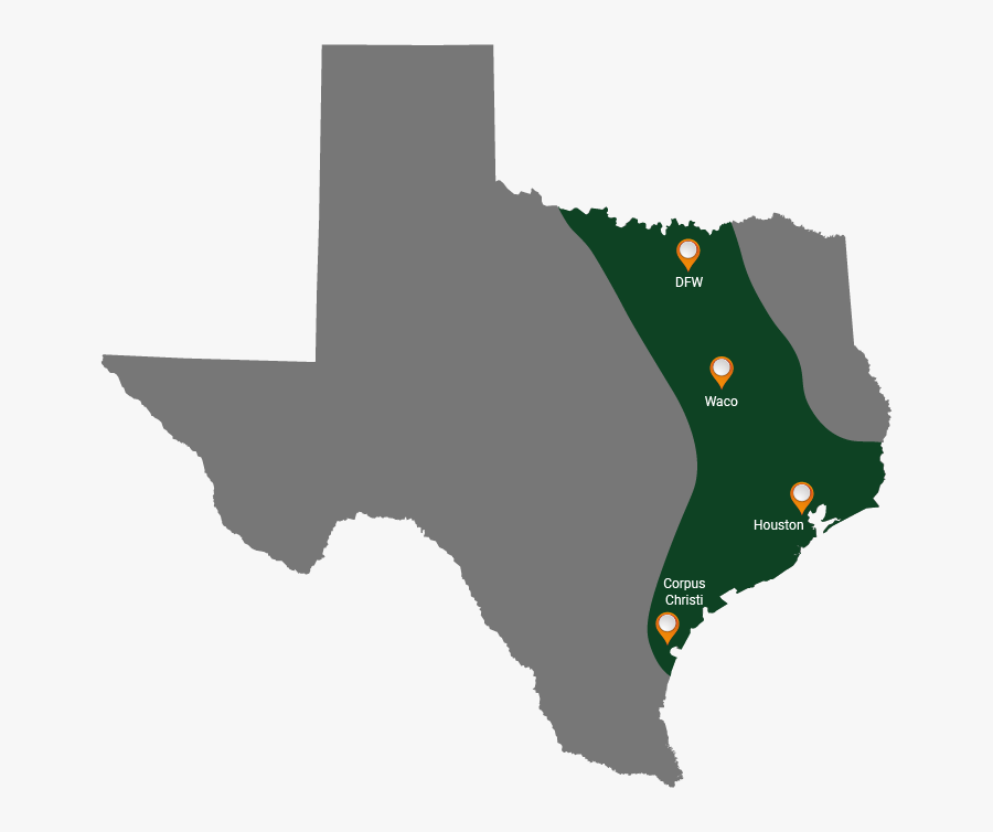 Service Area Map Final - Texas Map Png, Transparent Clipart