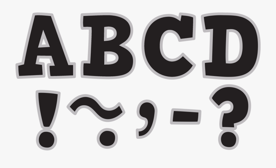 Tcr77266 Black & Silver Bold Block - Teacher Created, Transparent Clipart