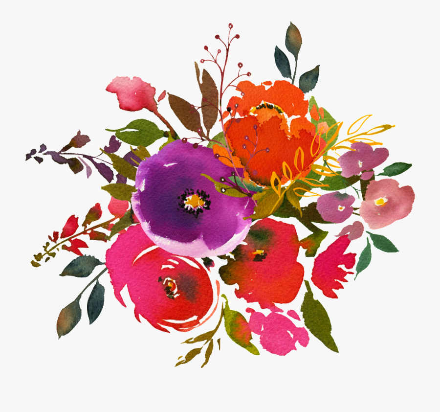 Hand Painting Watercolor Flower Png Transparent On - Watercolor Flowers Png Transparent, Transparent Clipart