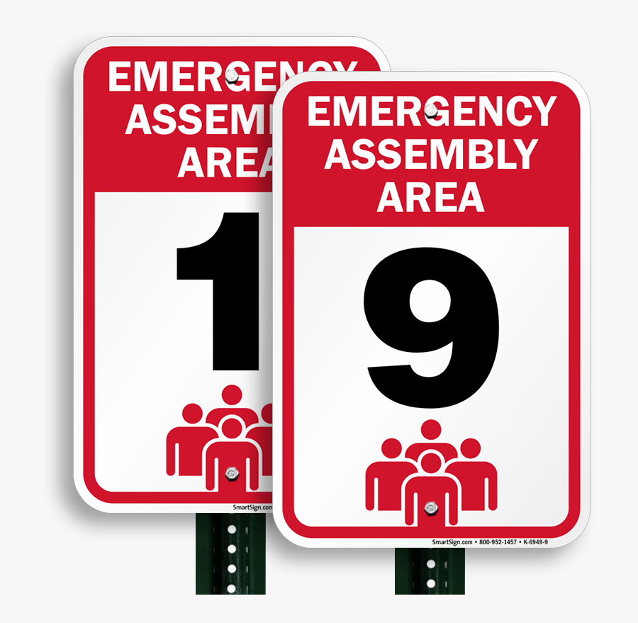 Emergency Assembly Point Area 9 Sign - Evacuation Rally Point Signs, Transparent Clipart