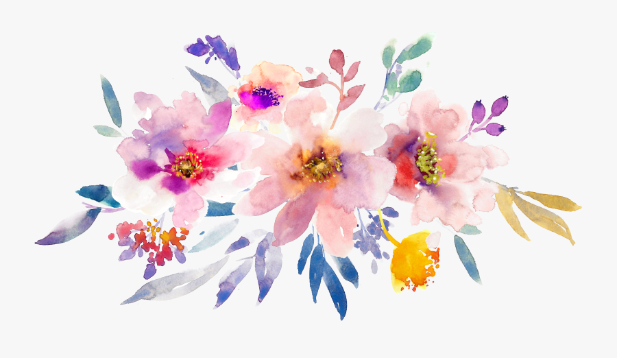 Flowers Paper Watercolor Painting - Water Paint Flowers Background, Transparent Clipart