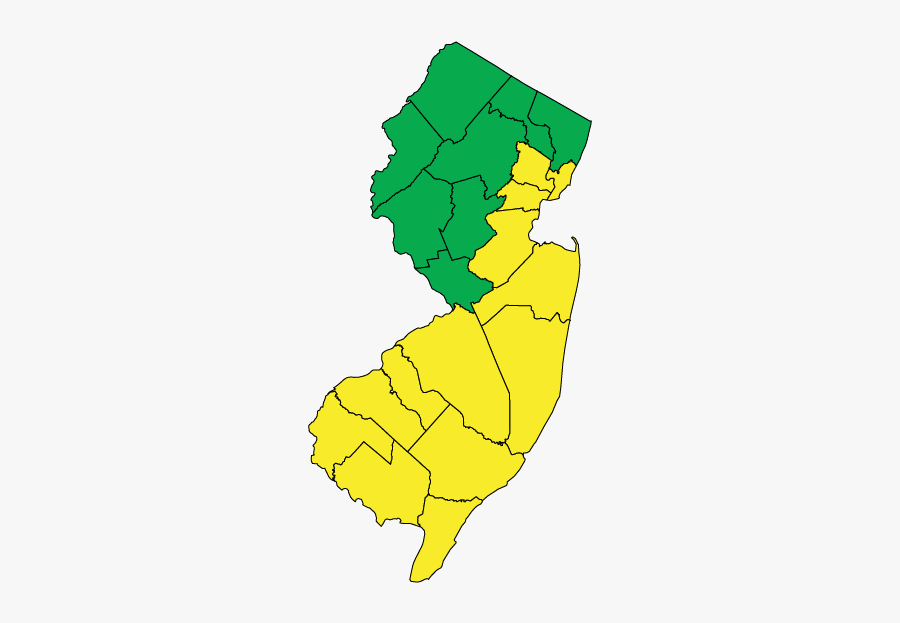 New Jersey Climate Zones - New Jersey Map In Black, Transparent Clipart