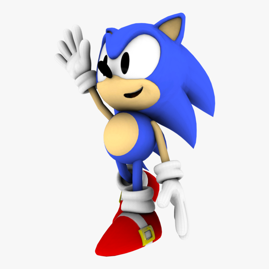 3d Classic Sonic The Hedgehog Waving - Sonic The Hedgehog Hand Wave, Transparent Clipart