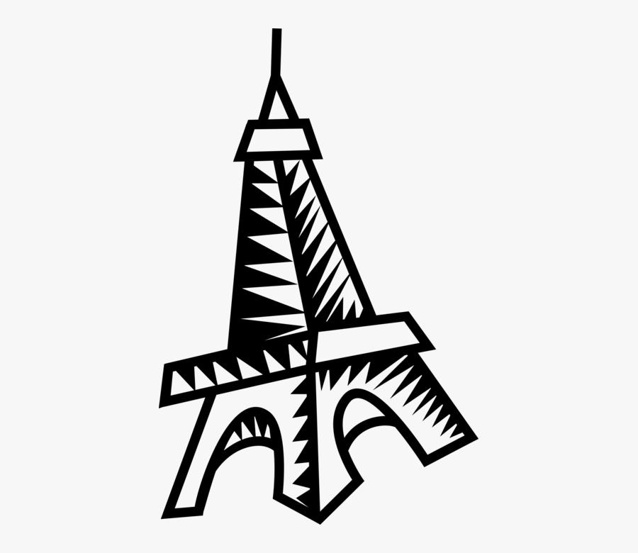 Vector Illustration Of Eiffel Tower On Champ De Mars, Transparent Clipart