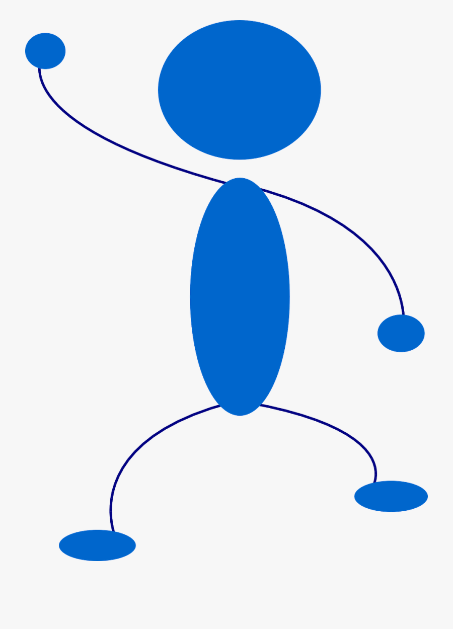 Stickman Stick Figure Waving Free Picture - Cliparts Blue Man, Transparent Clipart