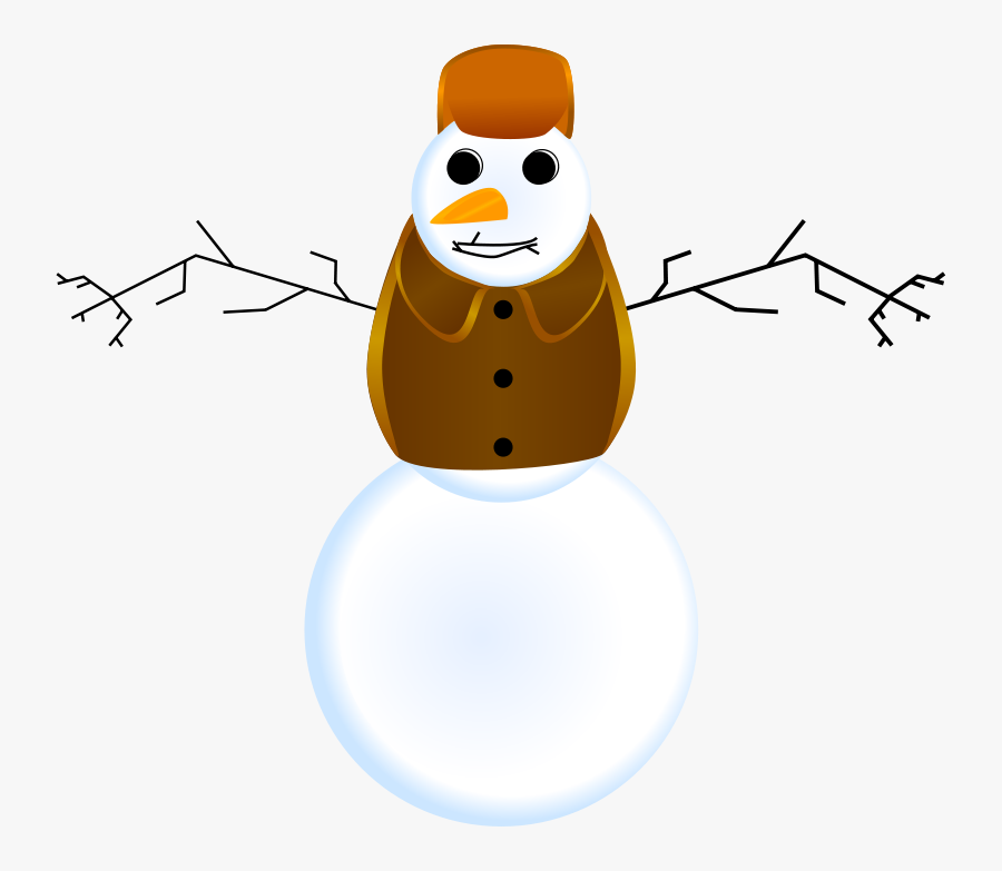 Snowman With Clothes - Snowman With Long Arms, Transparent Clipart
