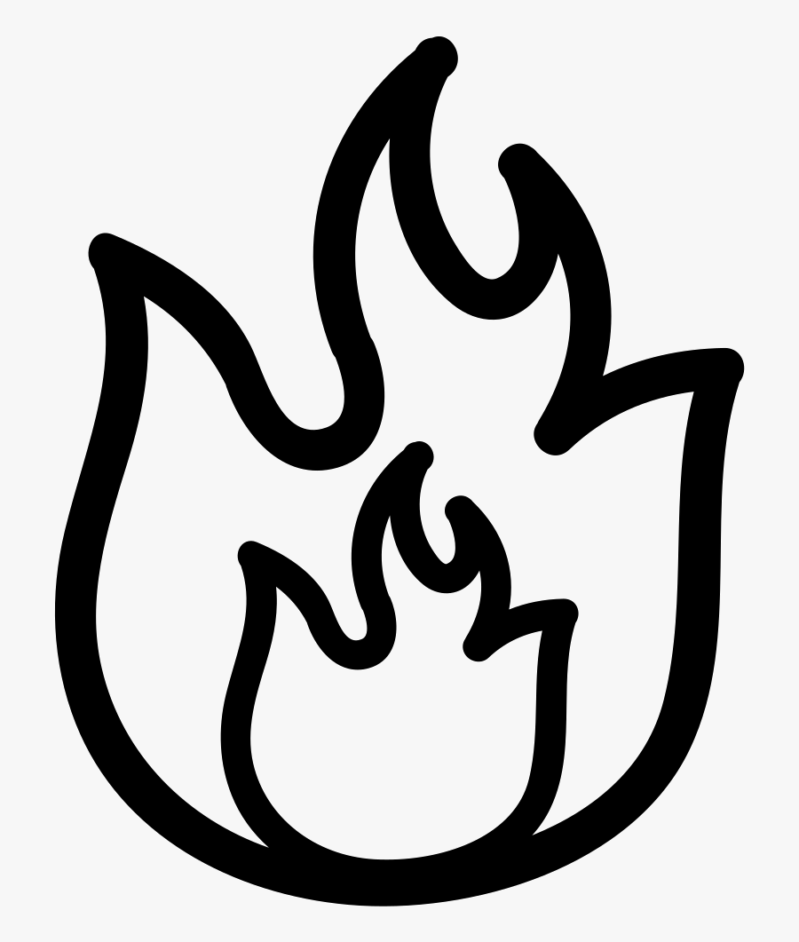 Fire Hand Drawn Flames Outlines - Dibujo Llama De Fuego, Transparent Clipart