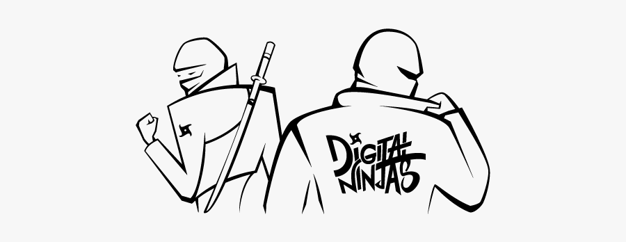 Digital Ninjas - Line Art, Transparent Clipart