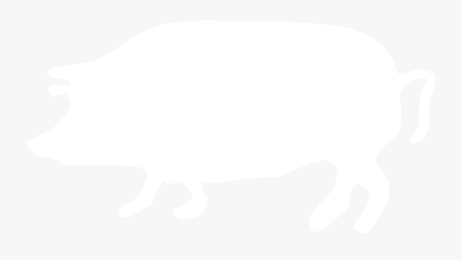 White Outline Of A Pig, Transparent Clipart