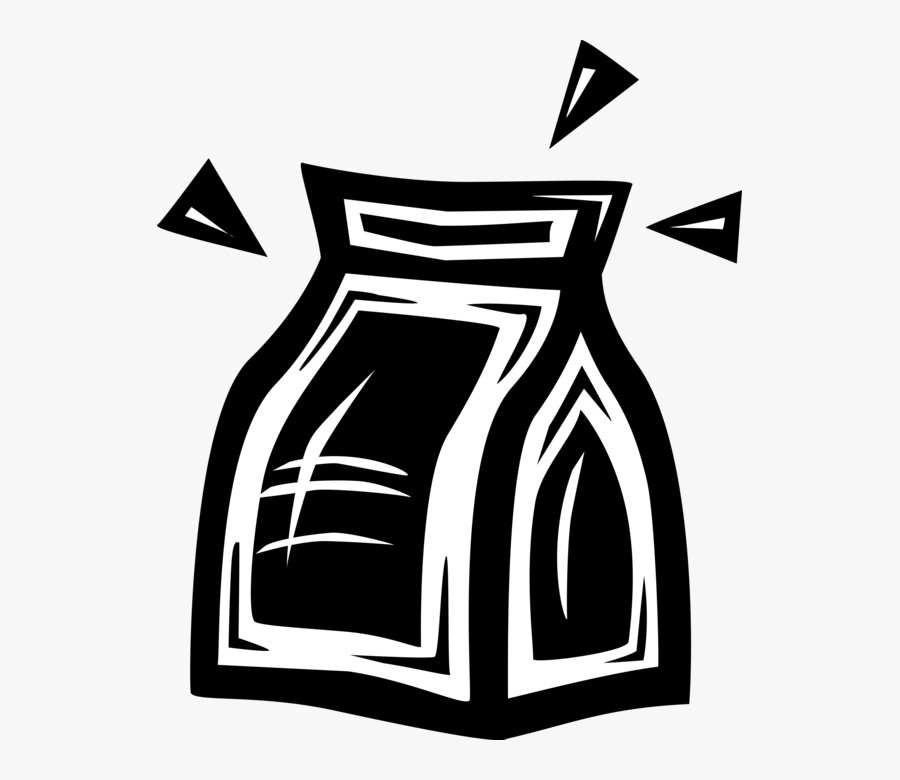 Vector Illustration Of Brown Bag Lunch Bag, Transparent Clipart