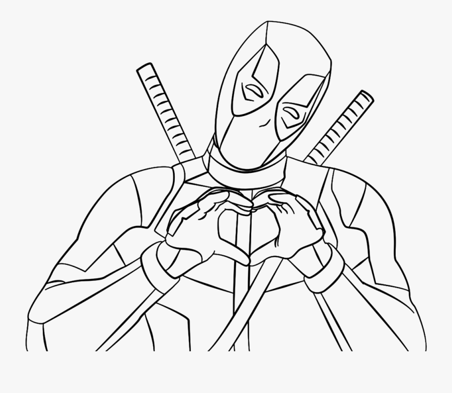 #deadpool #outline #draw #line #drawing #freetoedit - Deadpool Coloring Pages, Transparent Clipart