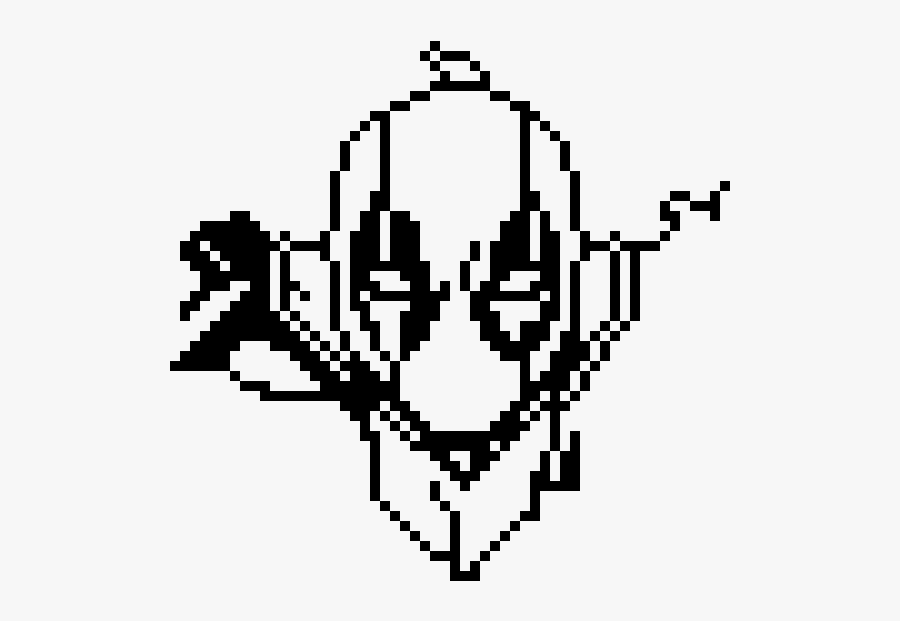 Deadpool Pixel Art Black And White, Transparent Clipart