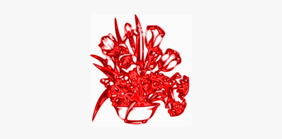 Bowl Of Red Flowers - Illustration, Transparent Clipart