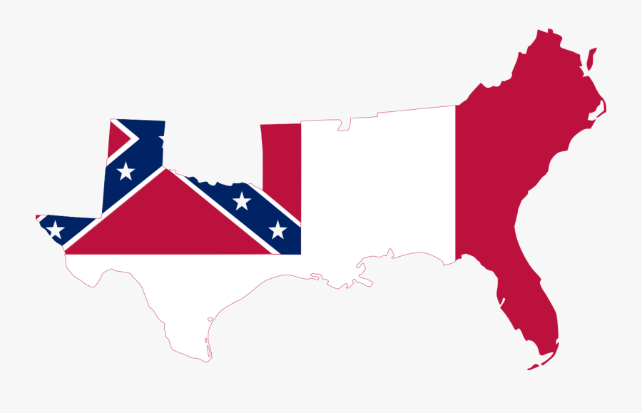 Confederate States Of America Flag Map, Transparent Clipart