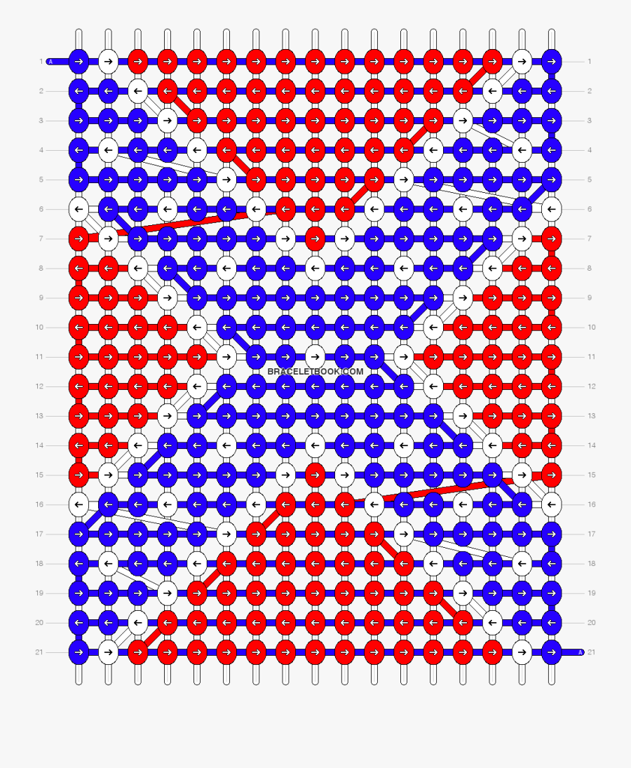 Confederate Flag Friendship Bracelet Pattern , Png - Pride Friendship Bracelet Pattern, Transparent Clipart