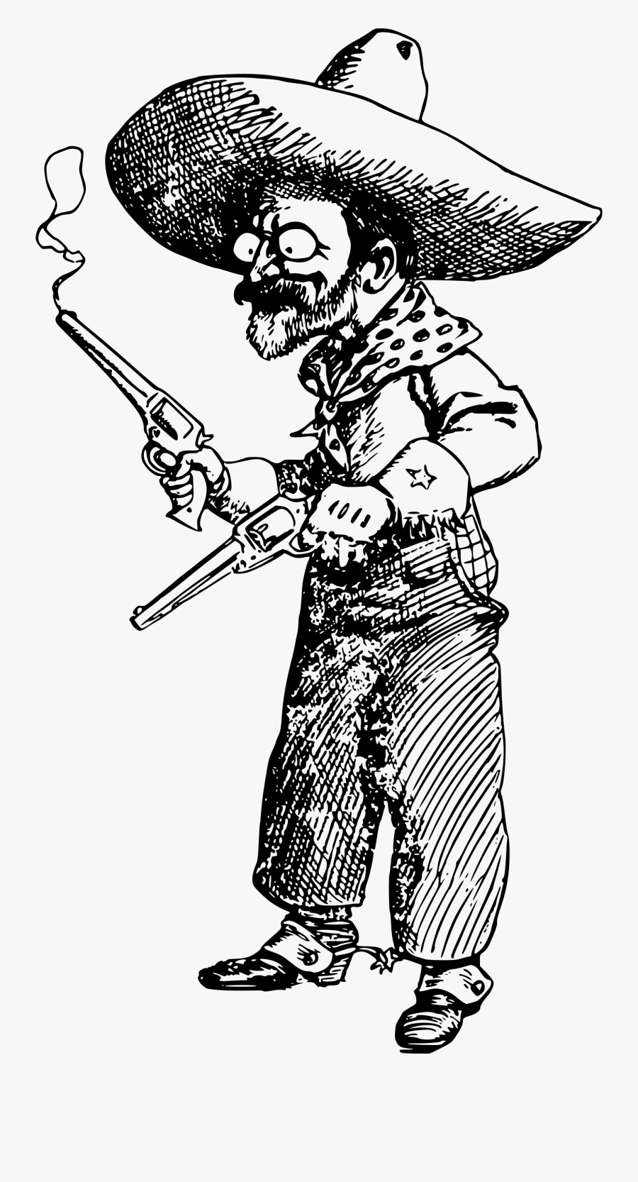 Crazy Cowboy Clip Arts - Crazy Cowboy Old Man, Transparent Clipart