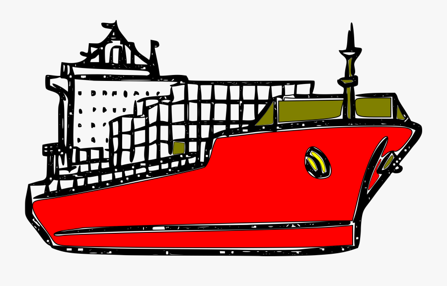 Sailboat Clipart Barco - Cargo Ship Black And White, Transparent Clipart