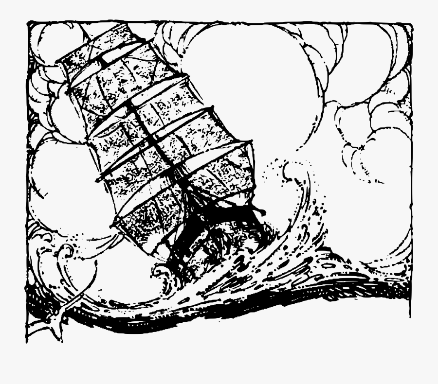 Sailboat At Sea Clip Arts - Line Art, Transparent Clipart