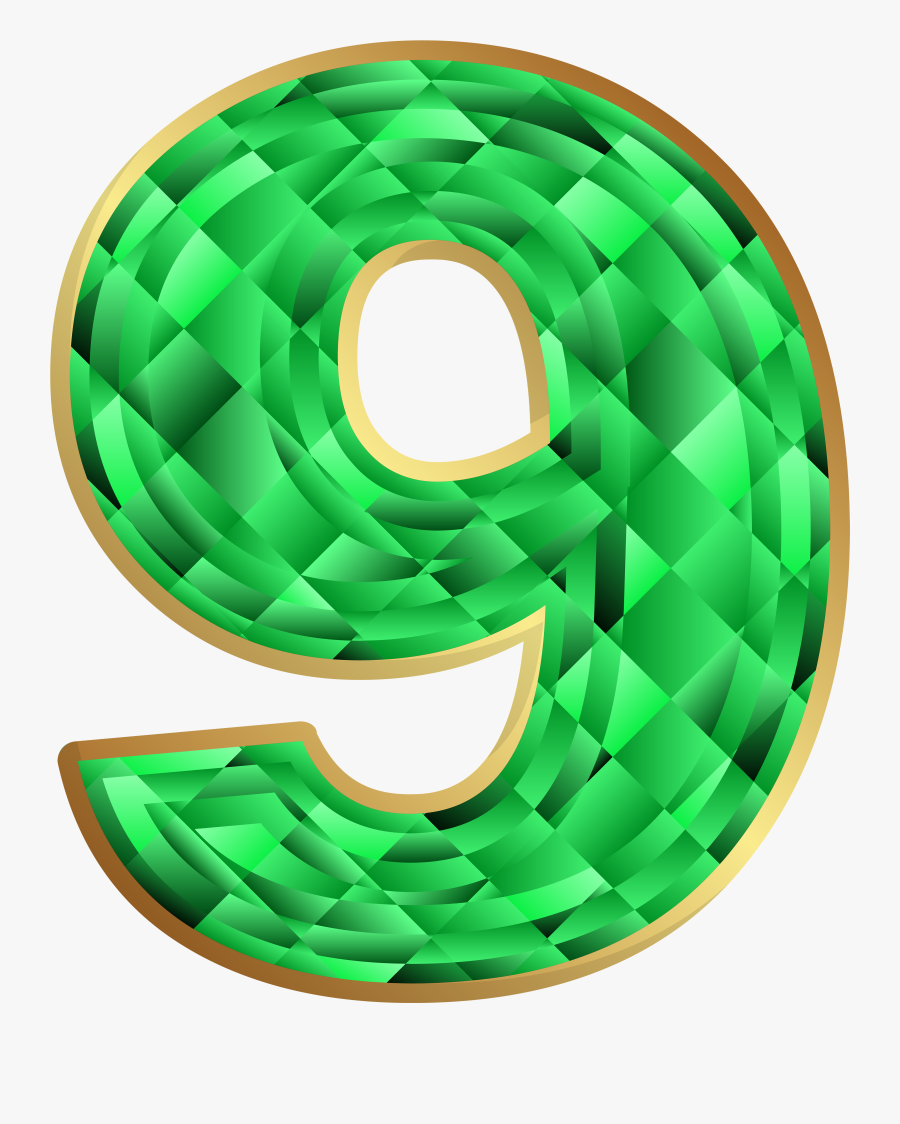 Emerald Number Nine Png Clip Art Image - Circle, Transparent Clipart