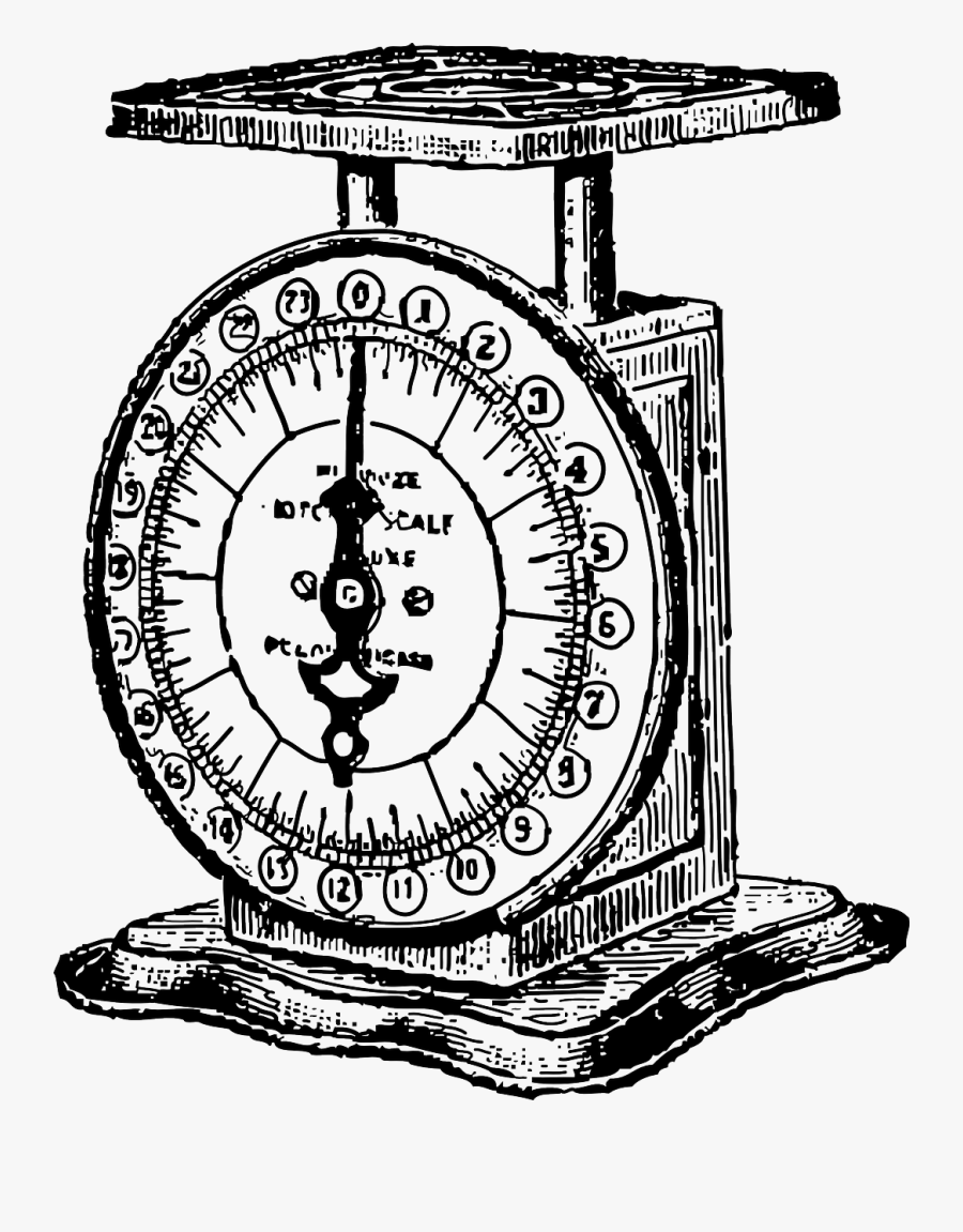 Kitchen Scales Scales Balance Free Picture - Png Black And White Weight Scale, Transparent Clipart