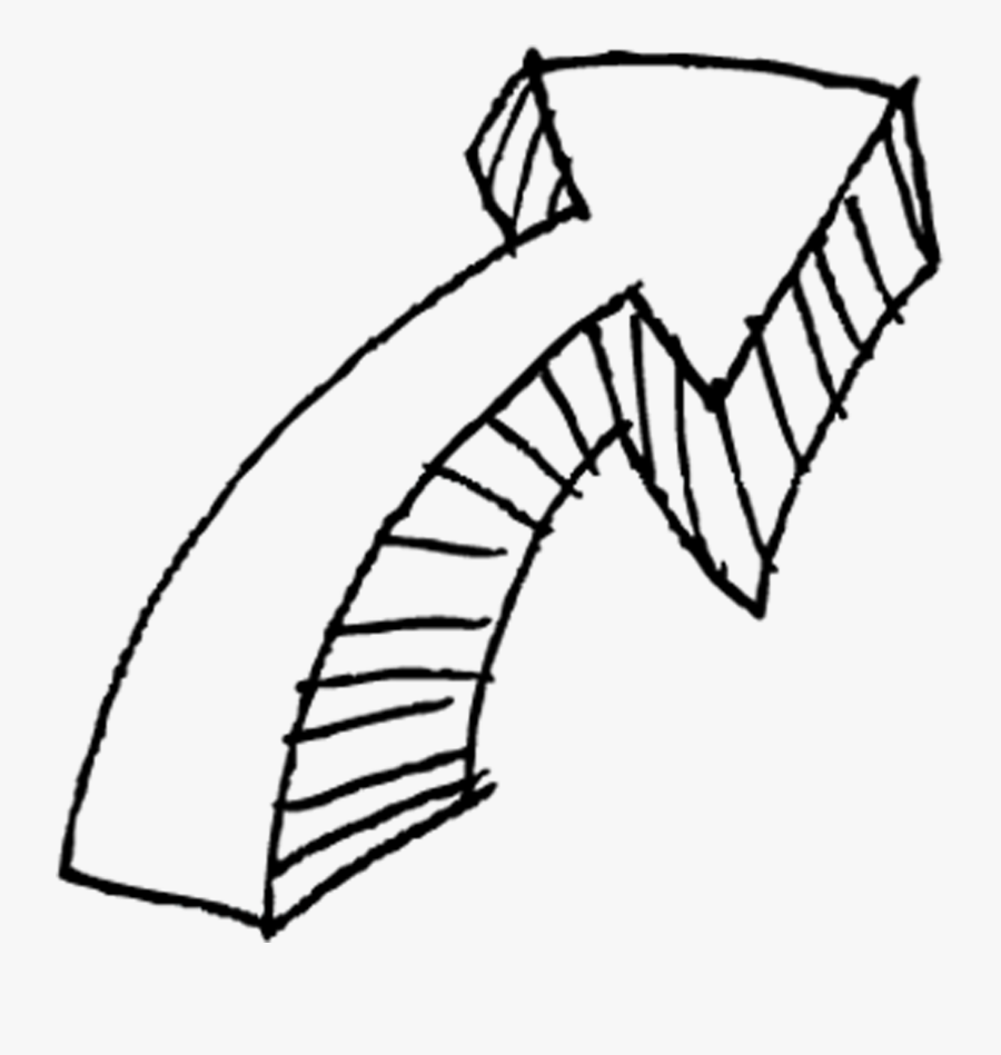 Arrow Furniture Line Art - Hand Drawn Clipart Png, Transparent Clipart