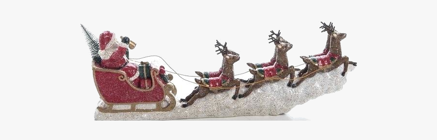 Sleigh Santa Flying Clipart And Reindeer Transparent - Chariot, Transparent Clipart