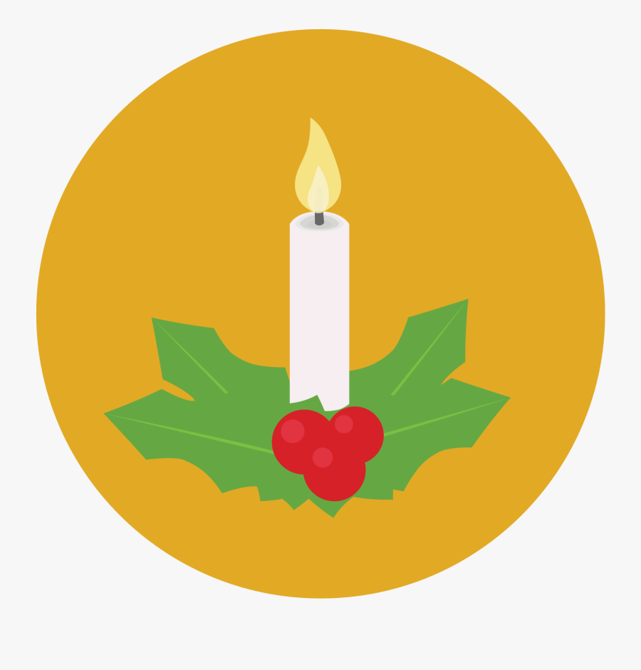 The Icon Is Of A Christmas Candle Sitting In A Small - Ville De Saint Etienne, Transparent Clipart