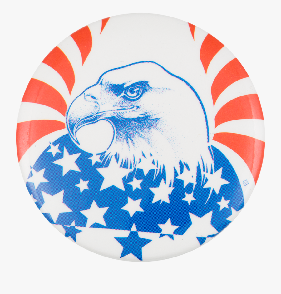 Eagle Red White And Blue Art Button Museum - Bald Eagle, Transparent Clipart