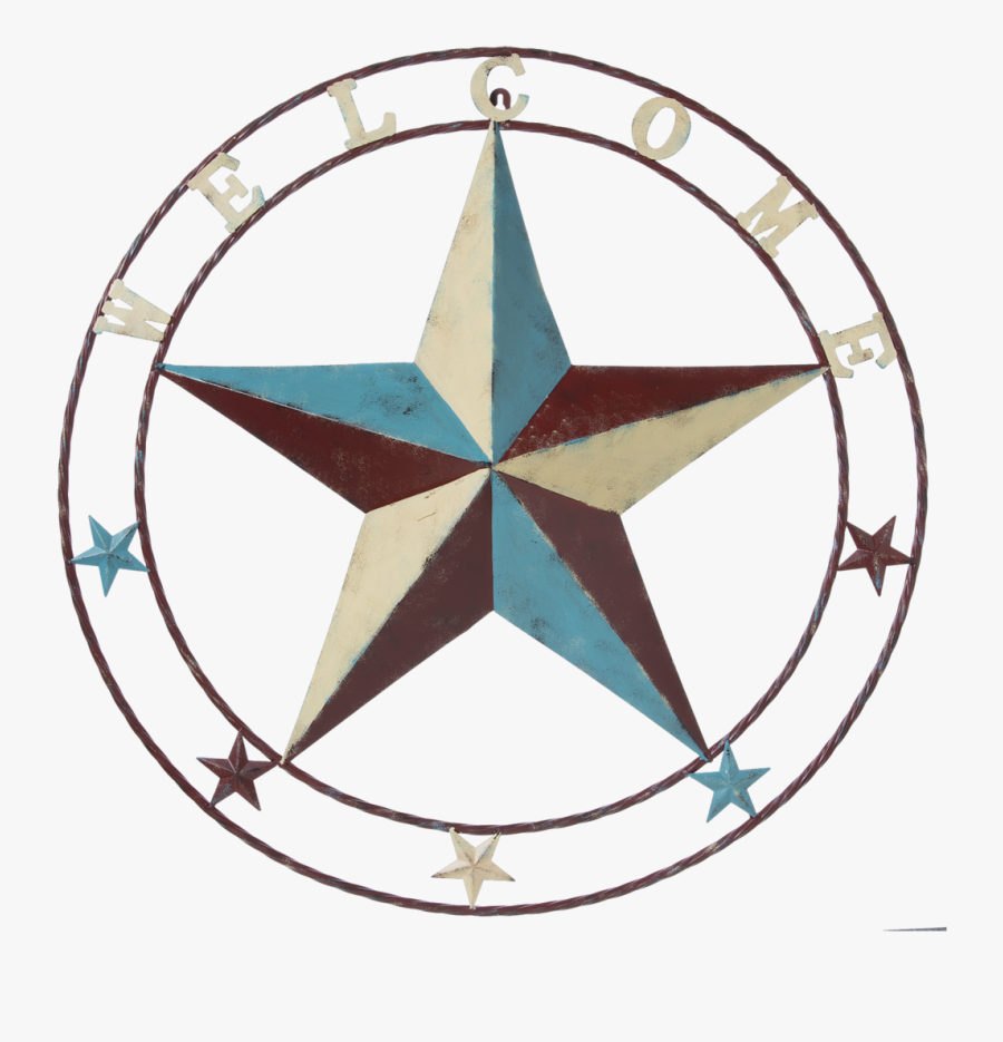 Red, White & Blue Metal Welcome Star - Wall, Transparent Clipart