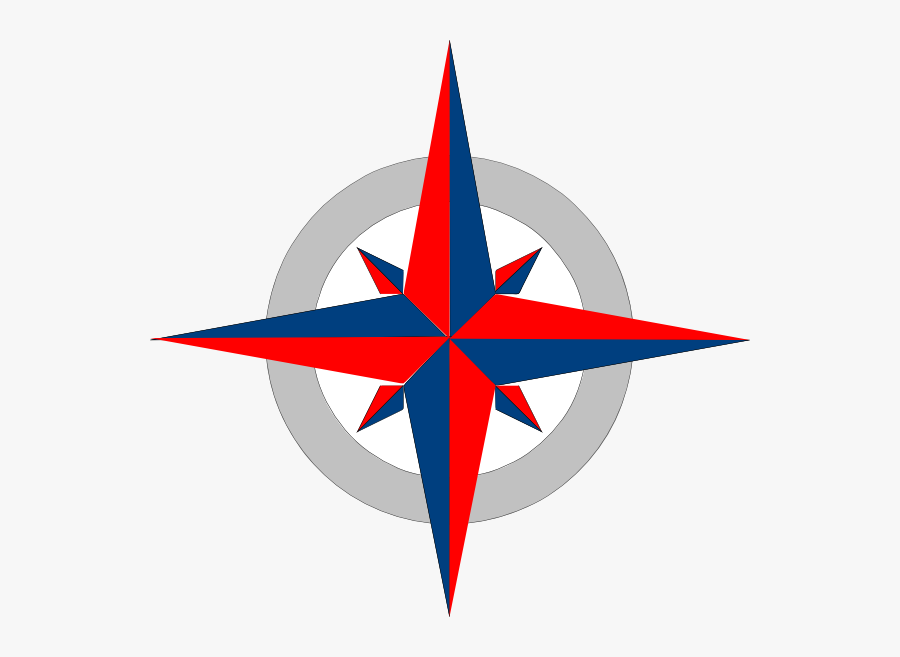 Red White And Blue Compass, Transparent Clipart