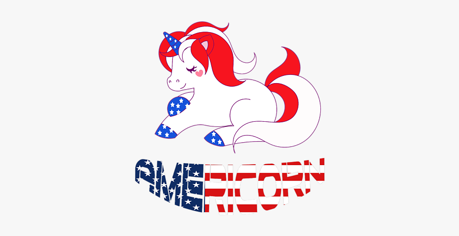 Red White And Blue Unicorn Png, Transparent Clipart