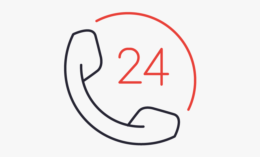24 Hour Telephone Line, Transparent Clipart