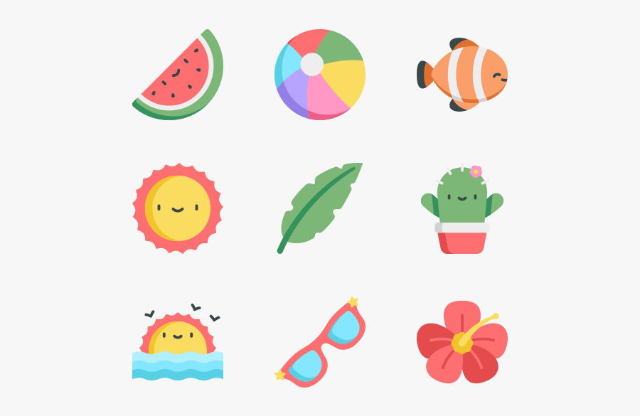 Tropical - Summer Icons Png, Transparent Clipart