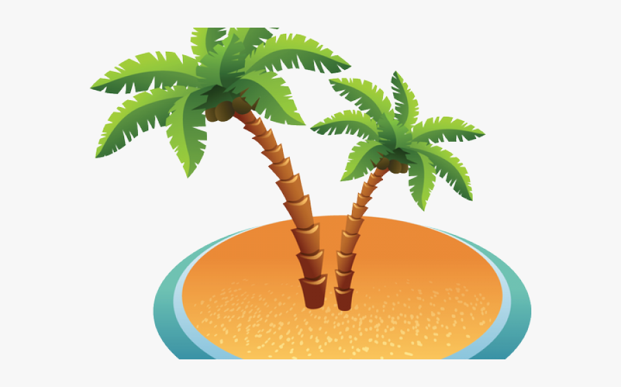 Island Clipart Transparent Background - Palm Tree On Sand Clip Art, Transparent Clipart