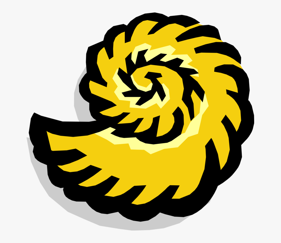 Vector Illustration Of Marine Aquatic Mollusk Seashell, Transparent Clipart